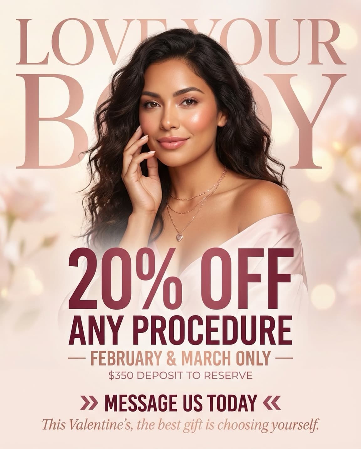 Valentine’s is almost here 💘 and we have something special for you.
Get 20% OFF all procedures for